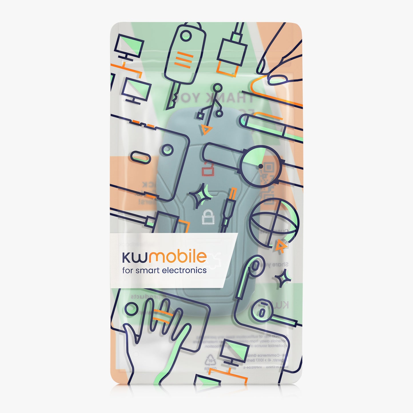 kwmobile Autoschlüssel Hülle kompatibel mit Ford 3-Tasten MyKey Autoschlüssel (Key Free)