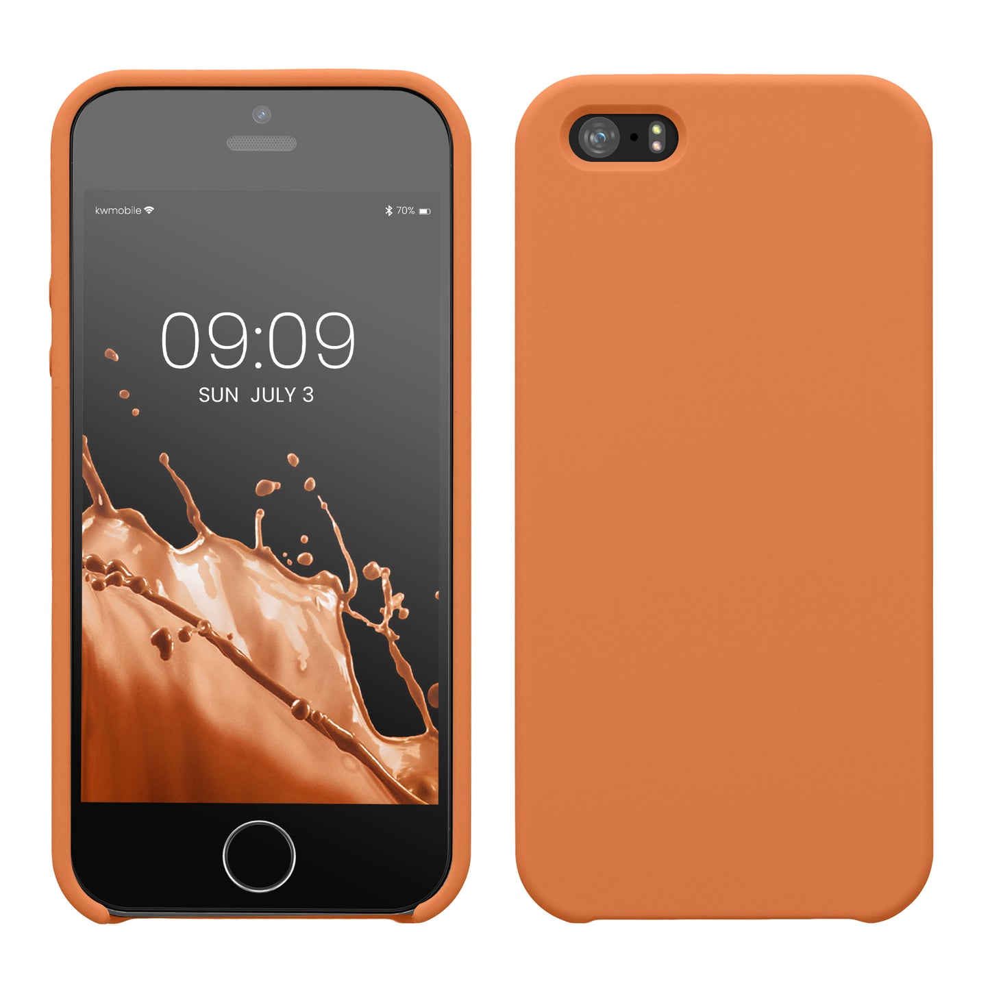 kwmobile Handyhülle für Apple iPhone SE (1.Gen 2016) / iPhone 5 / iPhone 5S Hülle - Case Silikon - Kabelloses Laden - Schutzhülle Cover