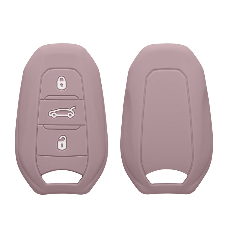 kwmobile Autoschlüssel Silikon Hülle kompatibel mit Peugeot Citroen 3-Tasten Smartkey Autoschlüssel (nur Keyless Go) - Schlüsselhülle in Purple Cloud Purple Cloud  