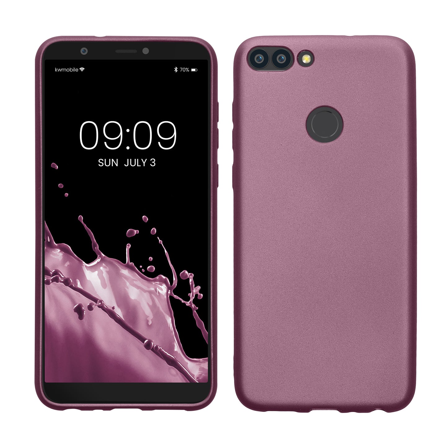 kwmobile Handyhülle für Huawei Enjoy 7S / P Smart (2017) Hülle - Silikon Case metallisch schimmernd - Schutzhülle Cover