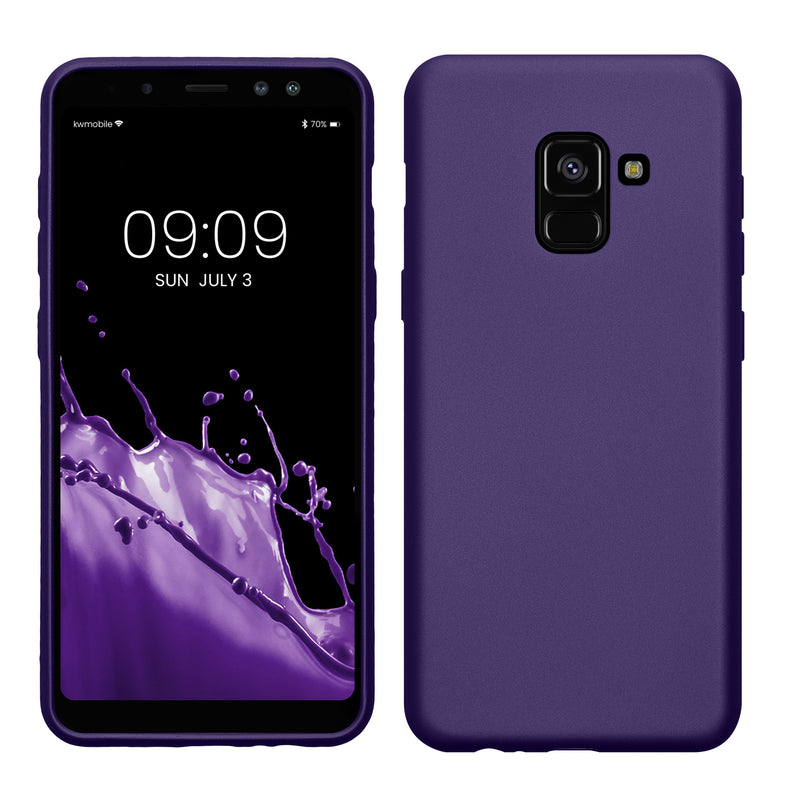 kwmobile Handyhülle für Samsung Galaxy A8 (2018) Hülle - Silikon Case metallisch schimmernd - Schutzhülle Cover