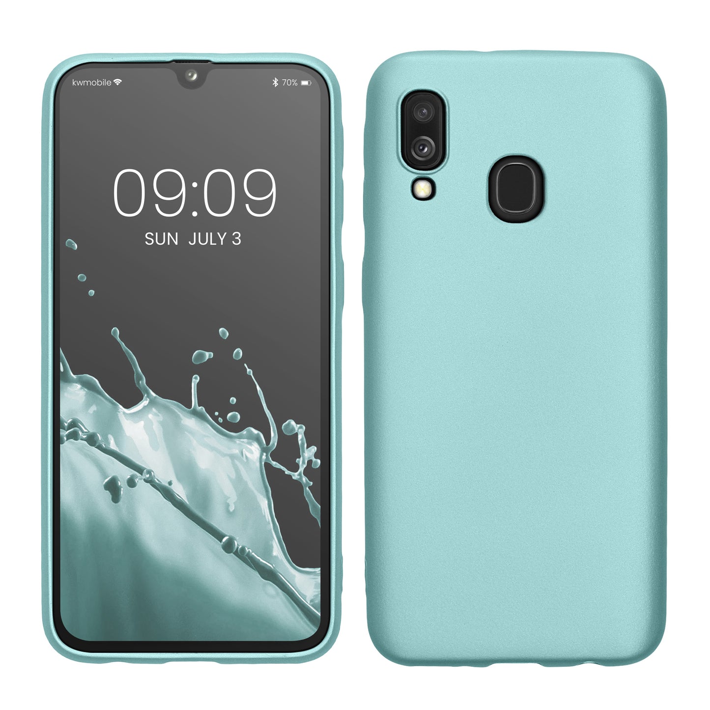 kwmobile Case kompatibel mit Samsung Galaxy A40 Hülle - Schutzhülle aus Silikon metallisch schimmernd - Handyhülle