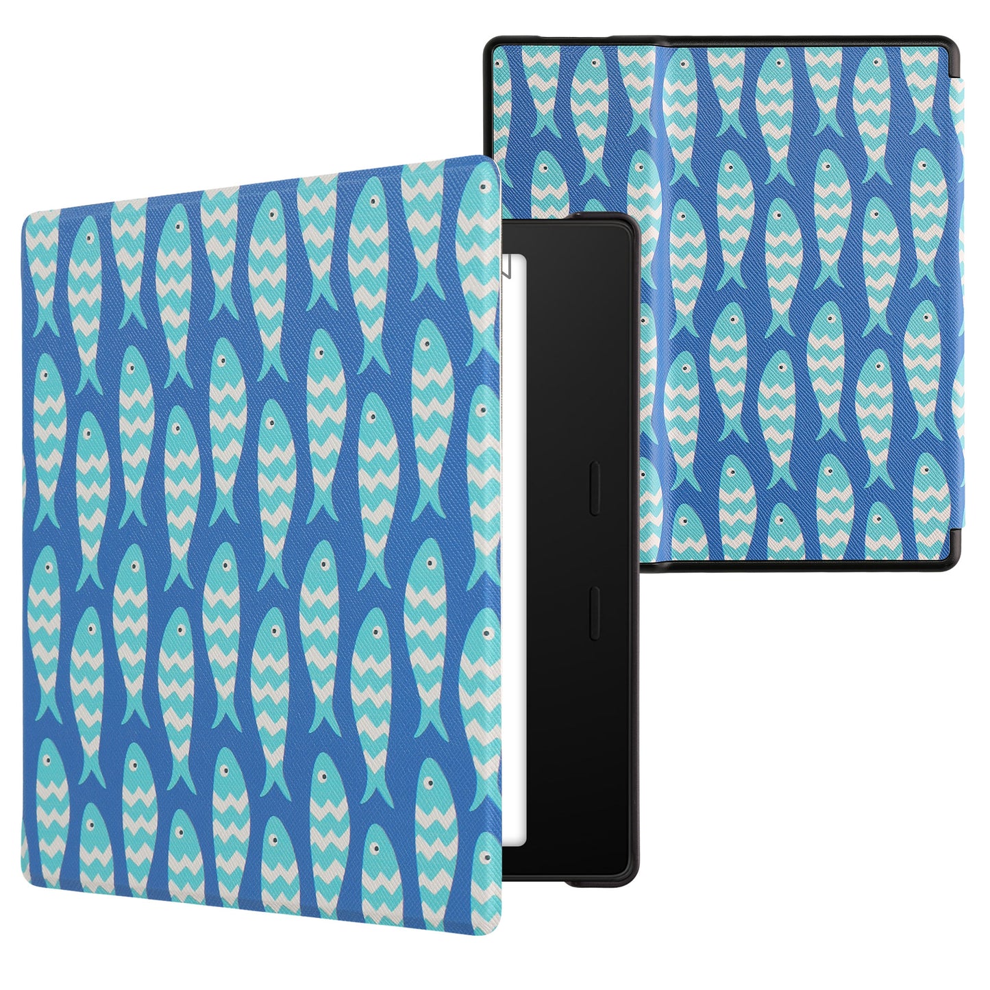 kwmobile Schutzhülle für Amazon Kindle Oasis 10. Generation Hülle - eReader Flip Case mit Auto Sleep Funktion - Galaxie Baum Wiese