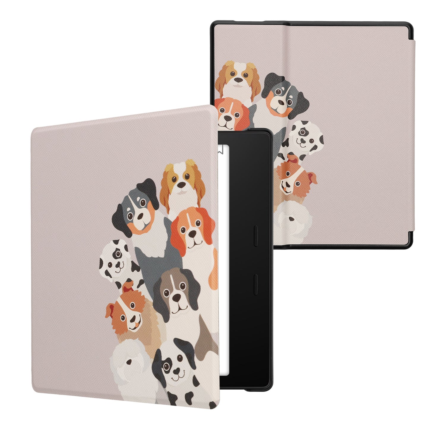 kwmobile Schutzhülle für Amazon Kindle Oasis 10. Generation Hülle - eReader Flip Case mit Auto Sleep Funktion - Galaxie Baum Wiese