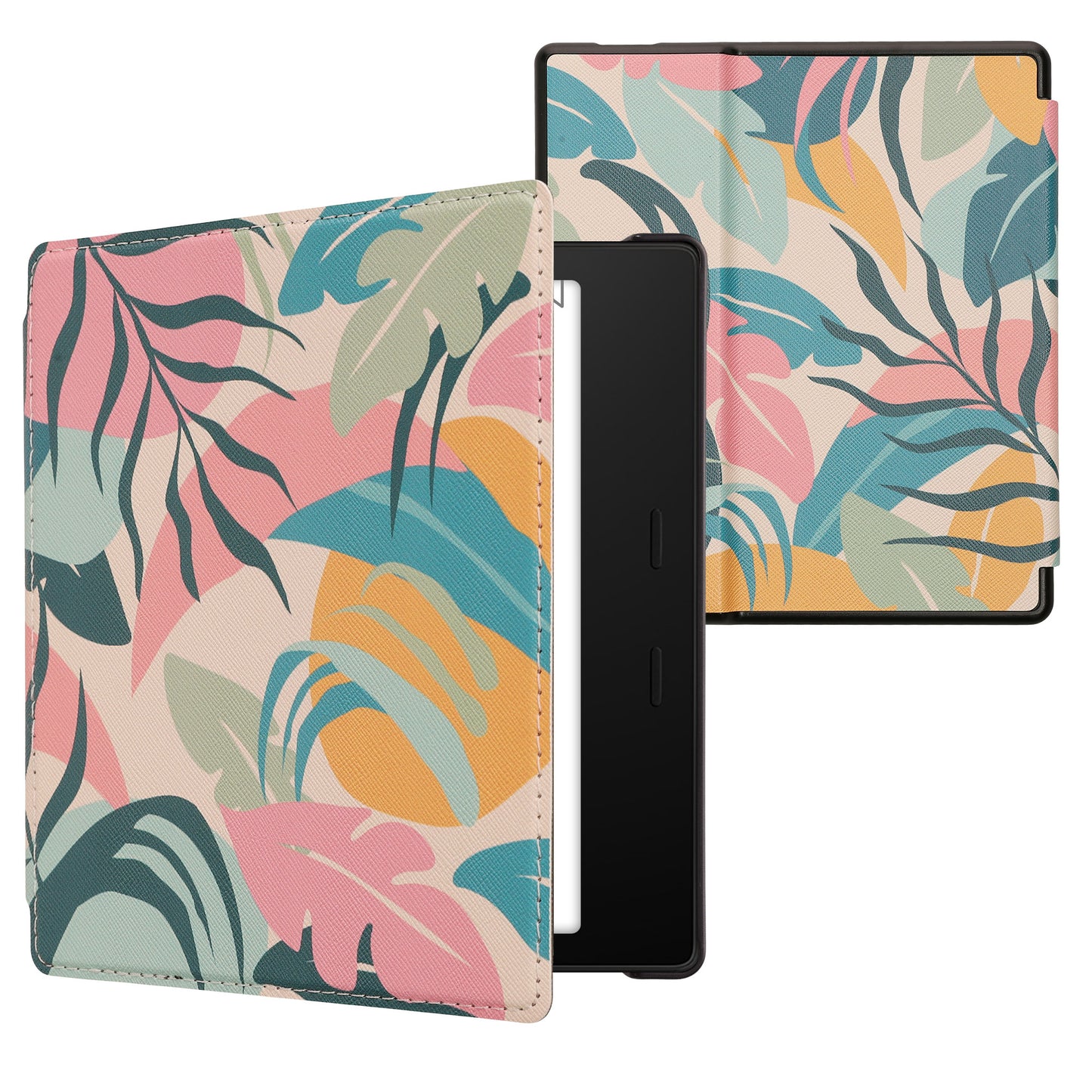 kwmobile Schutzhülle für Amazon Kindle Oasis 10. Generation Hülle - eReader Flip Case mit Auto Sleep Funktion - Galaxie Baum Wiese