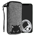 kwmobile Handytasche für Smartphones - Handy Filztasche - 16,5 x 8,9 cm Innenmaße