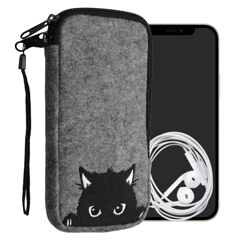 kwmobile Handytasche für Smartphones - Handy Filztasche - 16,5 x 8,9 cm Innenmaße