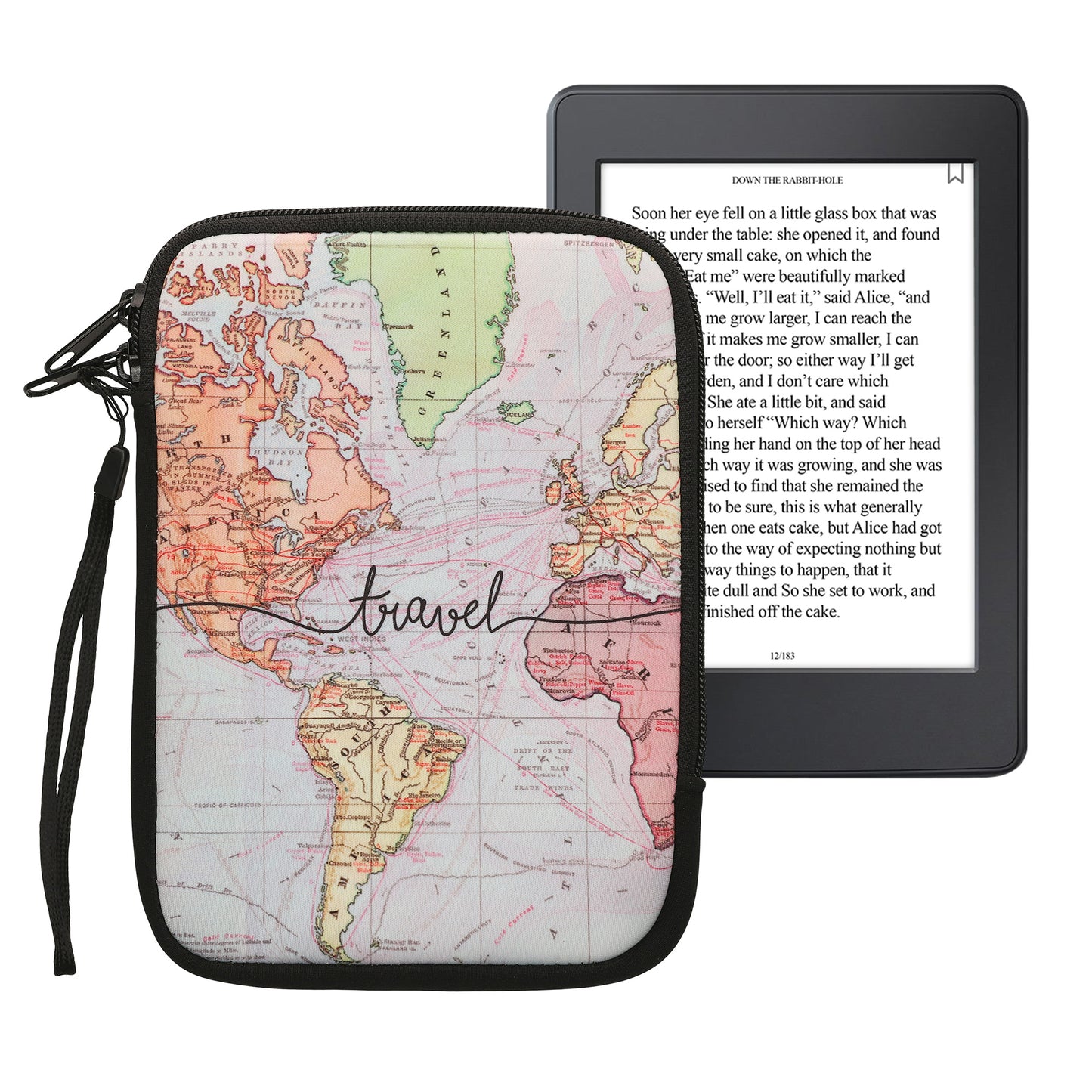 kwmobile Tasche für eReader Schutzhülle Galaxie Baum Wiese 17 x 12 x 2 cm Innenmaße