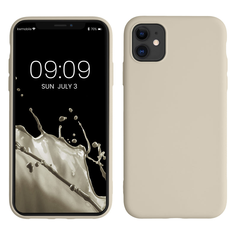 kwmobile Hülle kompatibel mit Apple iPhone 11 Hülle - gummierte Silikon Handyhülle - Schutzhülle für kabelloses Laden - Case