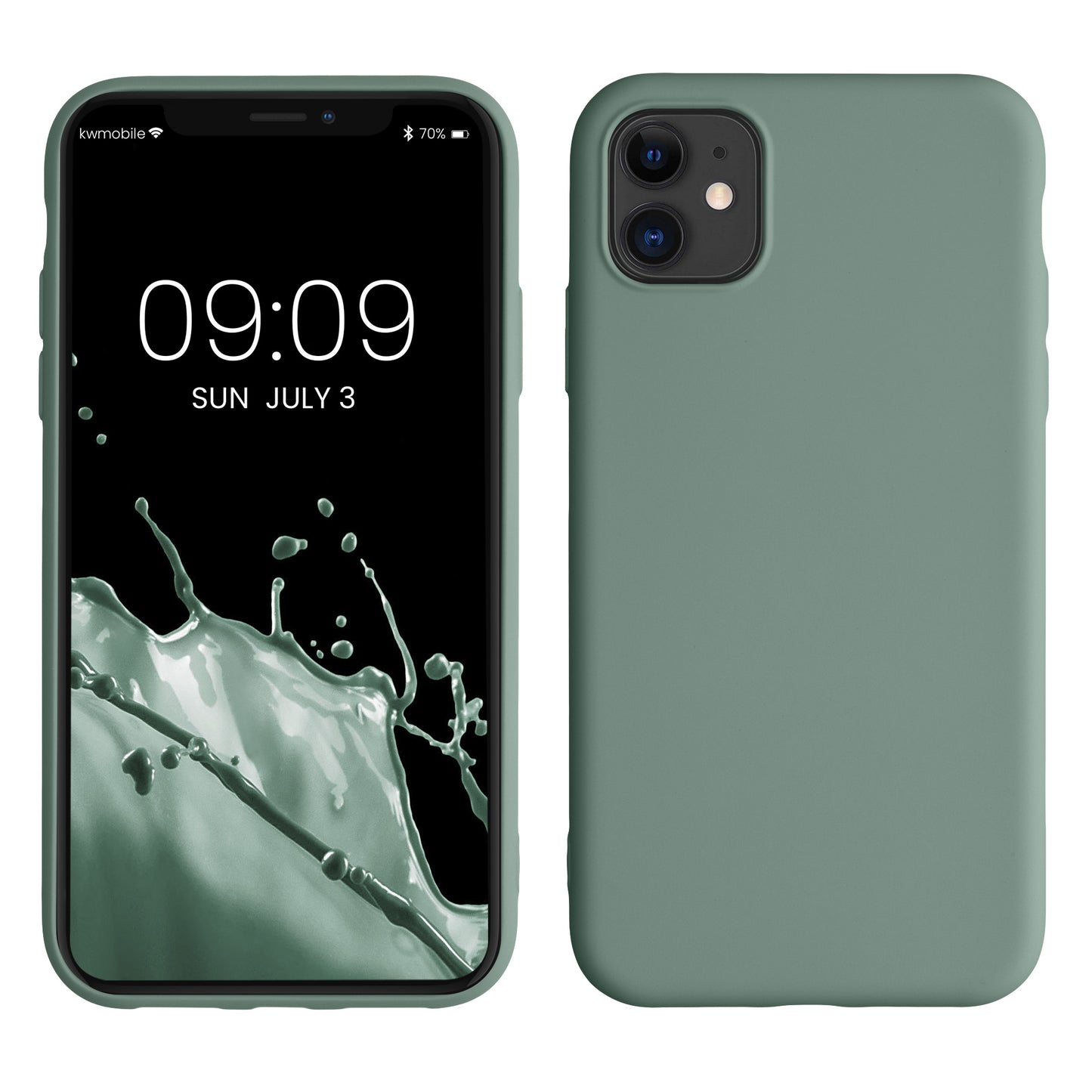 kwmobile Hülle kompatibel mit Apple iPhone 11 Hülle - gummierte Silikon Handyhülle - Schutzhülle für kabelloses Laden - Case