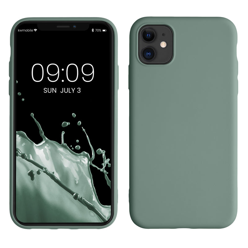 kwmobile Hülle kompatibel mit Apple iPhone 11 Hülle - gummierte Silikon Handyhülle - Schutzhülle für kabelloses Laden - Case