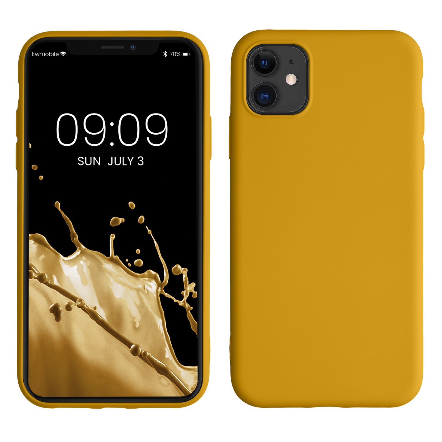 kwmobile Hülle kompatibel mit Apple iPhone 11 Hülle - gummierte Silikon Handyhülle - Schutzhülle für kabelloses Laden - Case