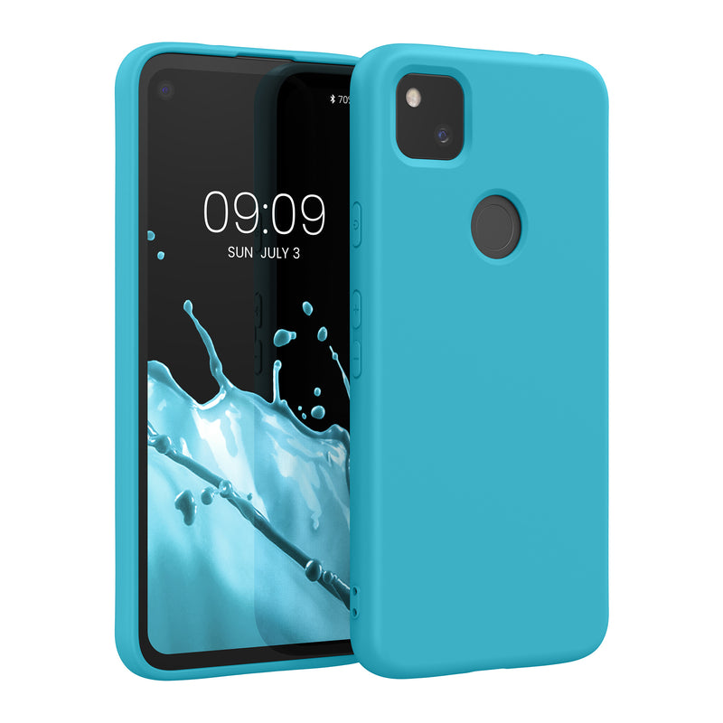 kwmobile Hülle kompatibel mit Google Pixel 4a Hülle gummierte Silikon Handyhülle Schutzhülle für kabelloses Laden Case