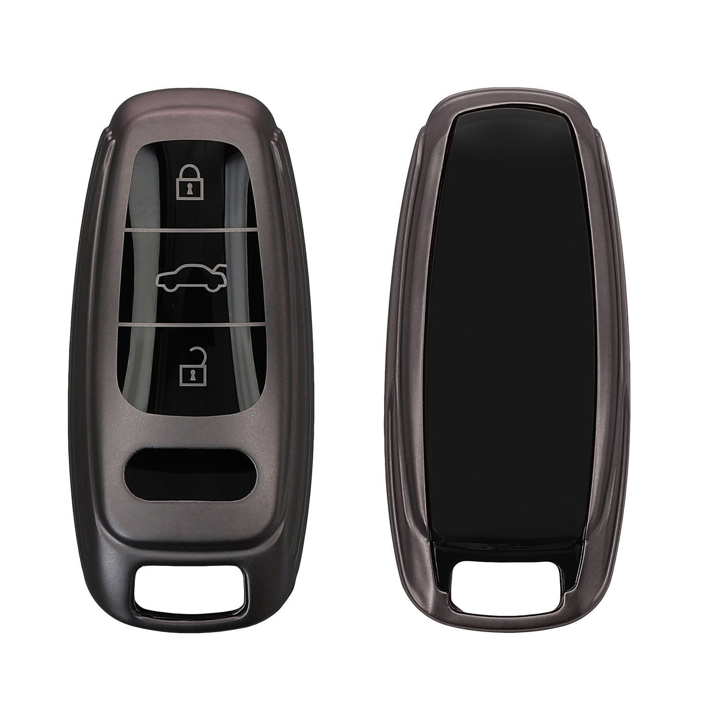 kwmobile Autoschlüssel Hülle kompatibel mit Audi A6 A7 A8 Q7 Q8 3-Tasten Autoschlüssel Keyless - Schlüsselhülle Silikon Cover