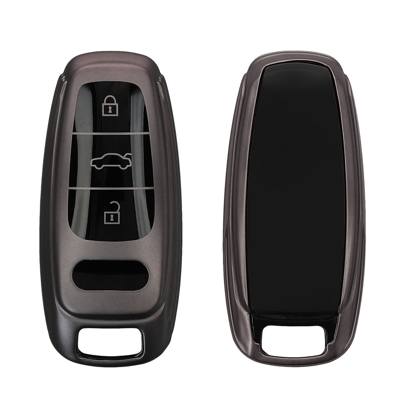 kwmobile Autoschlüssel Hülle kompatibel mit Audi A6 A7 A8 Q7 Q8 3-Tasten Autoschlüssel Keyless - Schlüsselhülle Silikon Cover