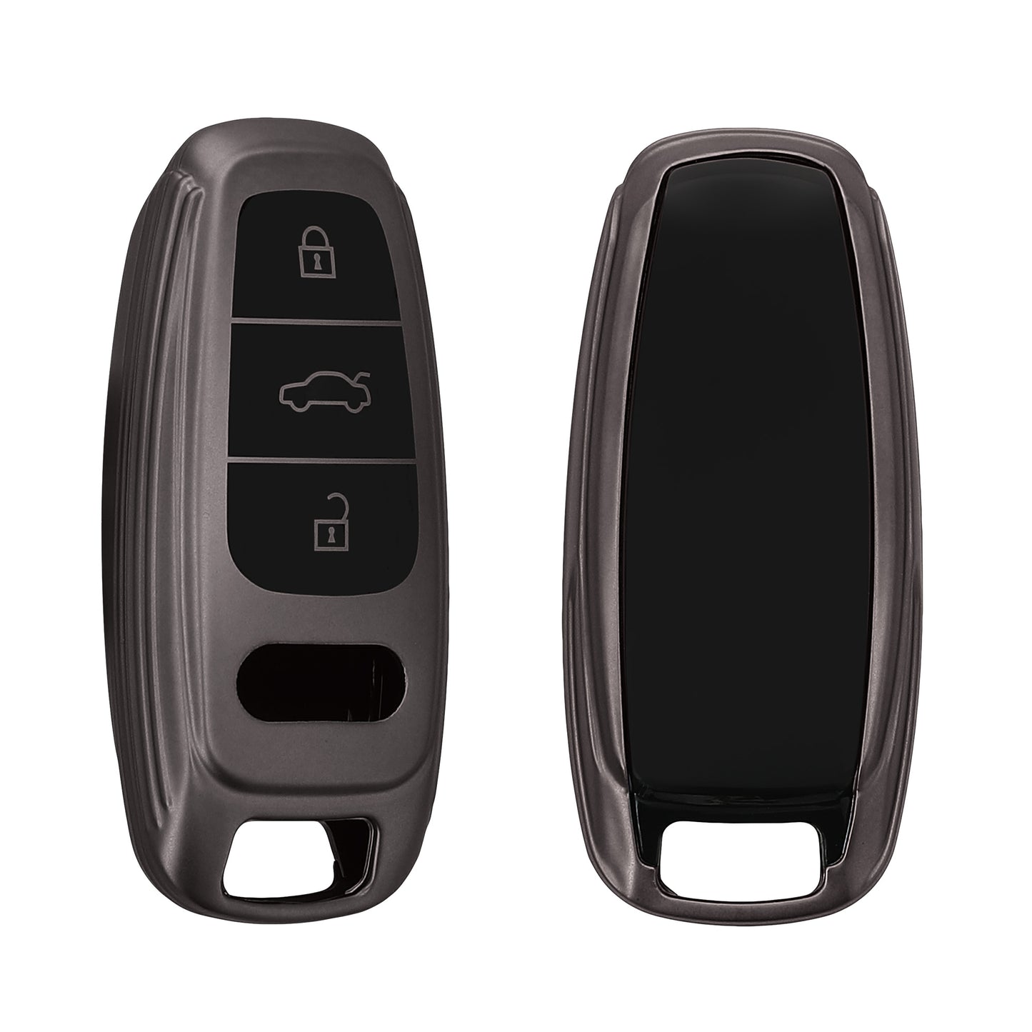 kwmobile Autoschlüssel Hülle kompatibel mit Audi A6 A7 A8 Q7 Q8 3-Tasten Autoschlüssel Keyless - Schlüsselhülle Silikon Cover