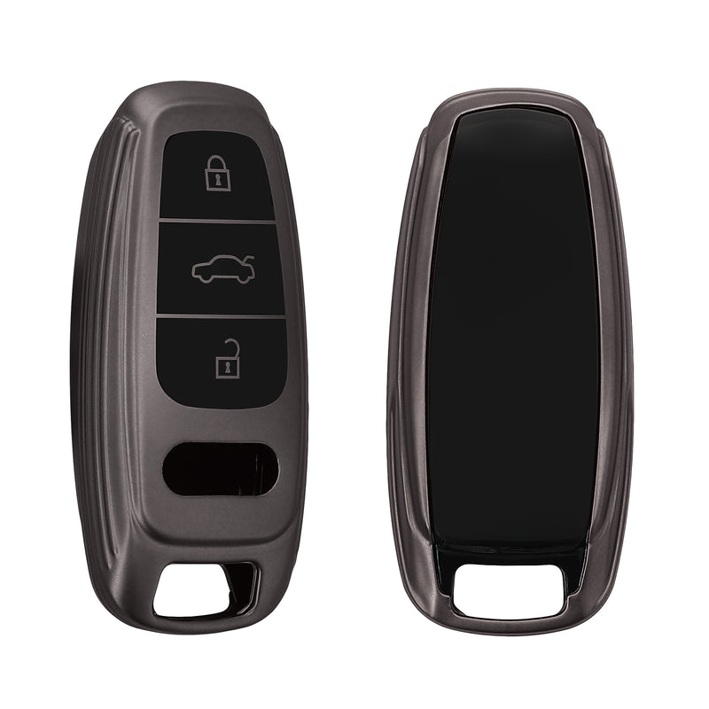kwmobile Autoschlüssel Hülle kompatibel mit Audi A6 A7 A8 Q7 Q8 3-Tasten Autoschlüssel Keyless - Schlüsselhülle Silikon Cover