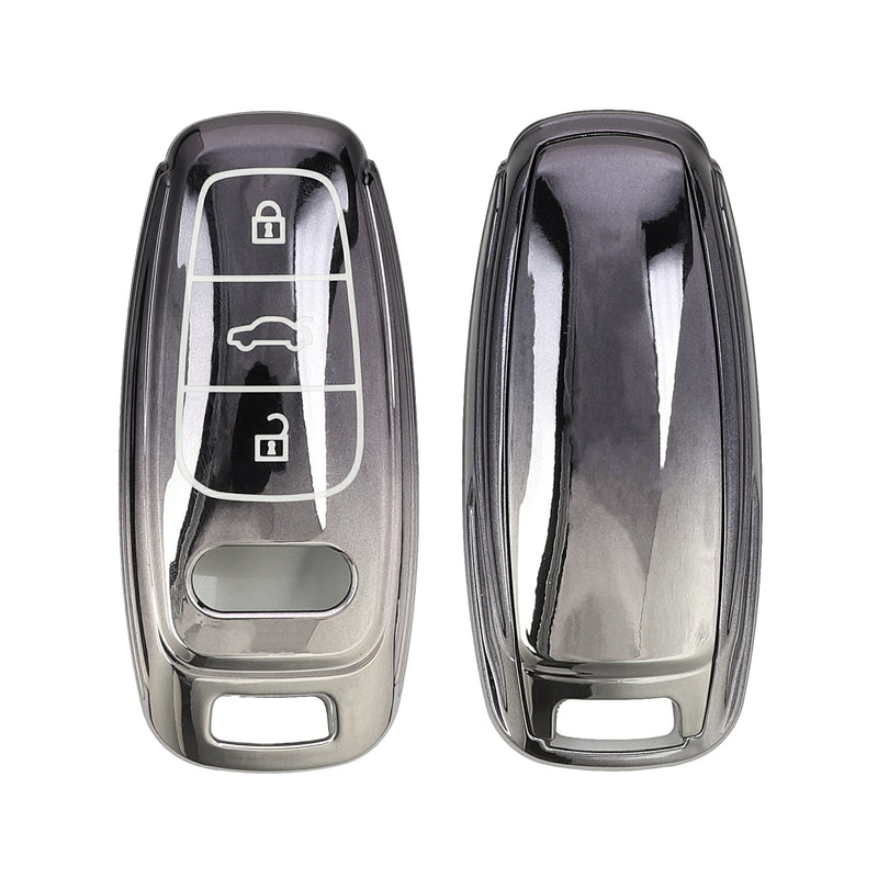 kwmobile Autoschlüssel Hülle kompatibel mit Audi A6 A7 A8 Q7 Q8 3-Tasten Autoschlüssel Keyless - Schlüsselhülle Silikon Cover