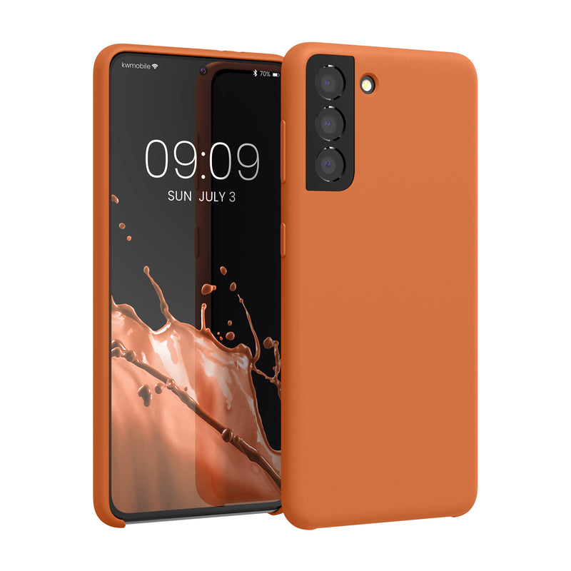 kwmobile Handyhülle für Samsung Galaxy S21 Hülle - Case Silikon - Kabelloses Laden - Schutzhülle Cover
