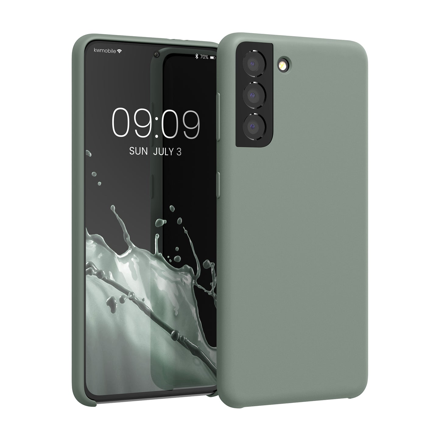 kwmobile Handyhülle für Samsung Galaxy S21 Hülle - Case Silikon - Kabelloses Laden - Schutzhülle Cover