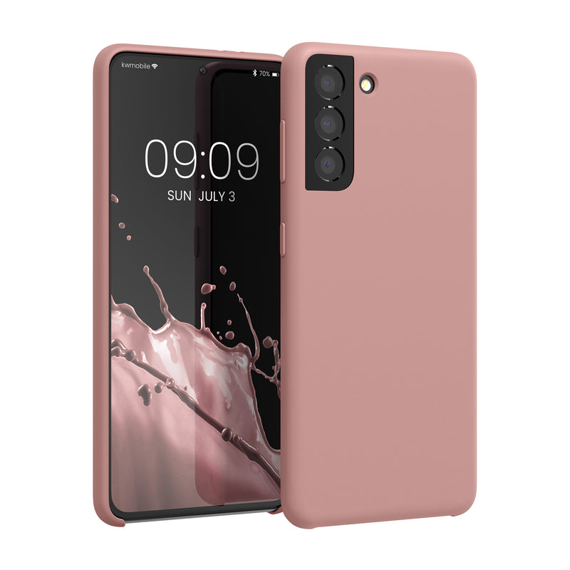 kwmobile Handyhülle für Samsung Galaxy S21 Hülle - Case Silikon - Kabelloses Laden - Schutzhülle Cover