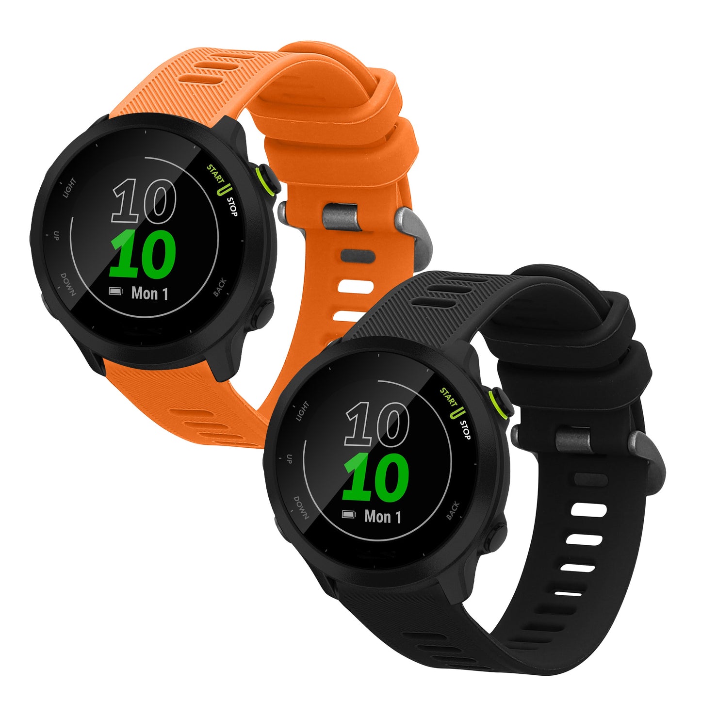kwmobile Uhrenarmband für Garmin Forerunner 55 / Forerunner 165 / 245 / 645 / 570 42mm Armband Fitnesstracker Band Set Ersatzarmband Smartwatch