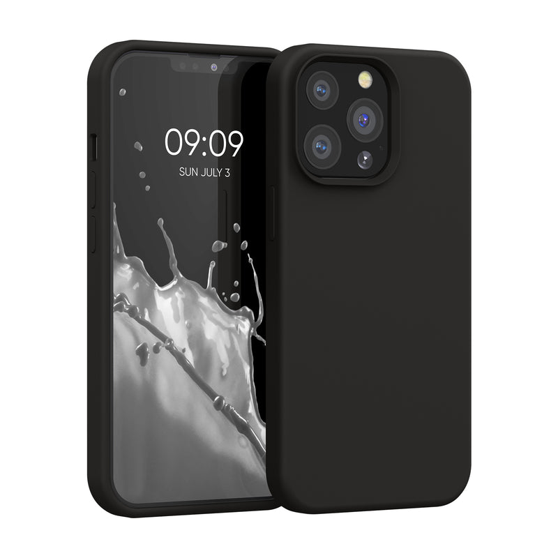Gummierte Silikon Hülle für Apple iPhone 13 Pro in Schwarz