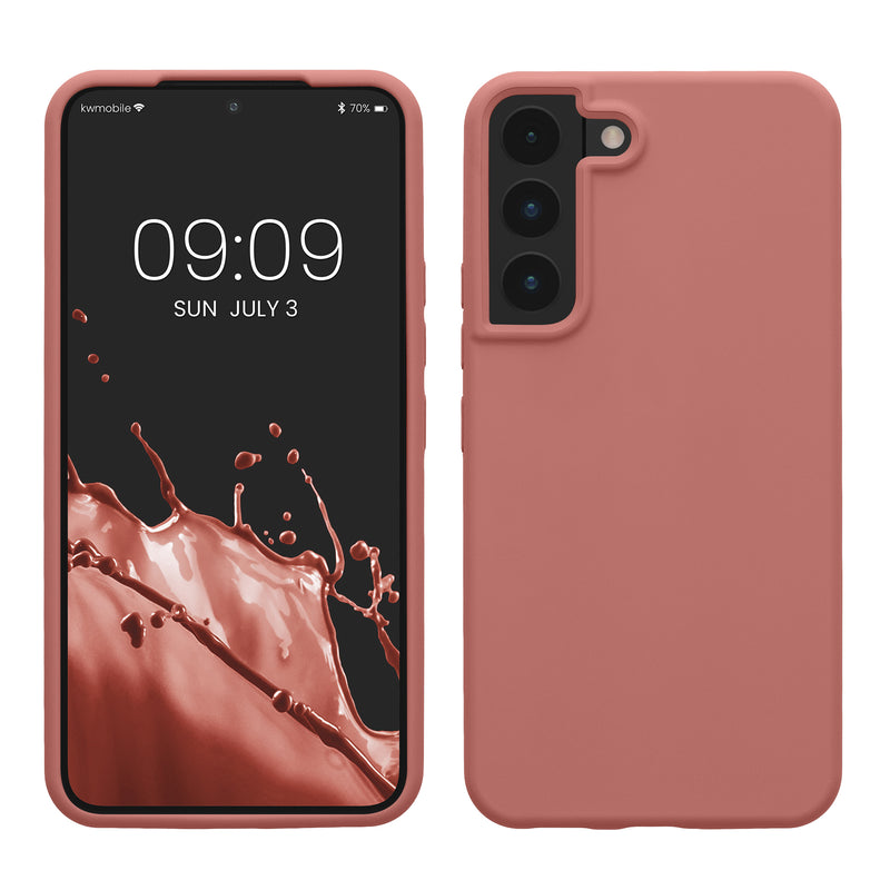 kwmobile Schutzhülle kompatibel mit Samsung S22 Hülle Silikon Case Handyhülle weiche Oberfläche kabelloses Laden