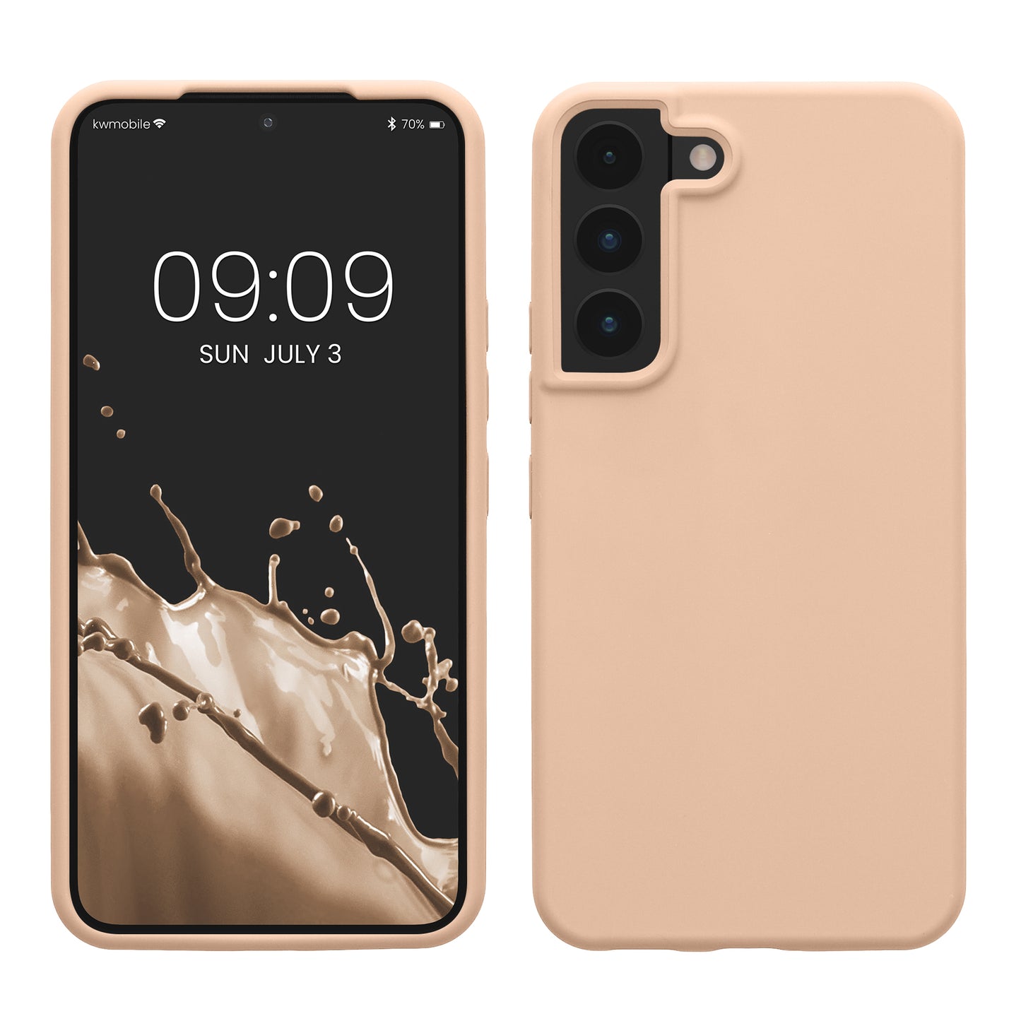kwmobile Schutzhülle kompatibel mit Samsung S22 Hülle Silikon Case Handyhülle weiche Oberfläche kabelloses Laden