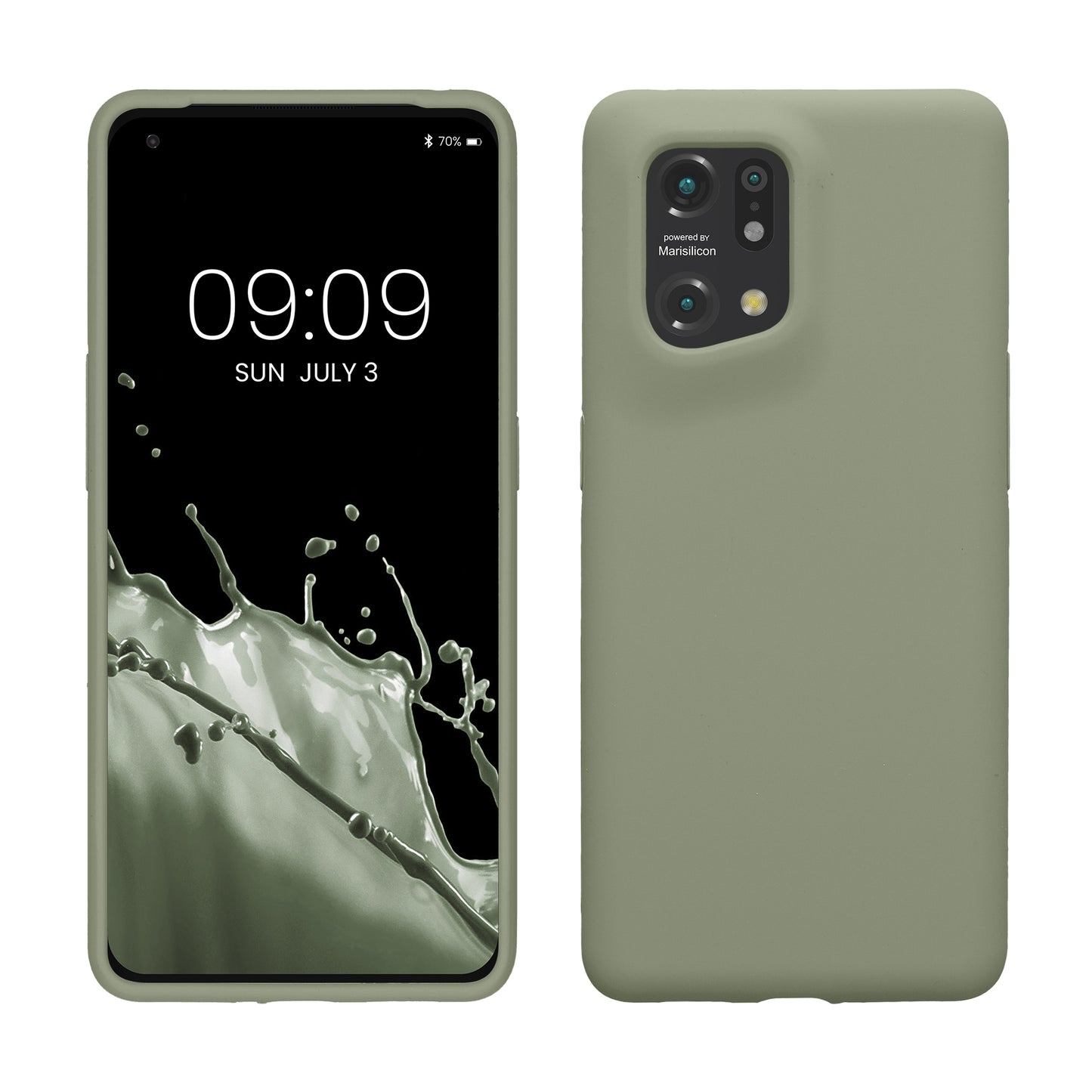 kwmobile Handyhülle für Oppo Find X5 (5G) Hülle - Case Silikon - Kabelloses Laden - Schutzhülle Cover