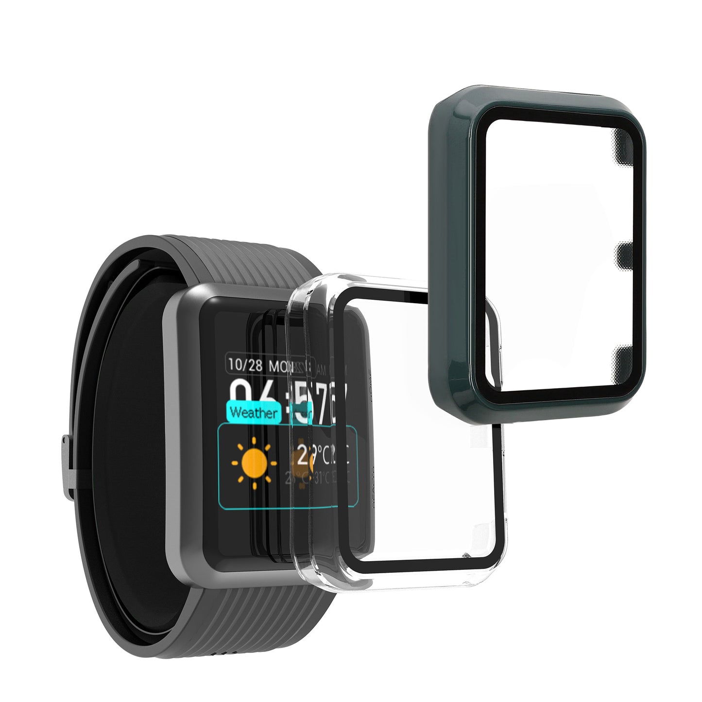 kwmobile Glas Hülle für Huawei Watch D Schutzhülle Fullbody Fitnesstracker Case Set