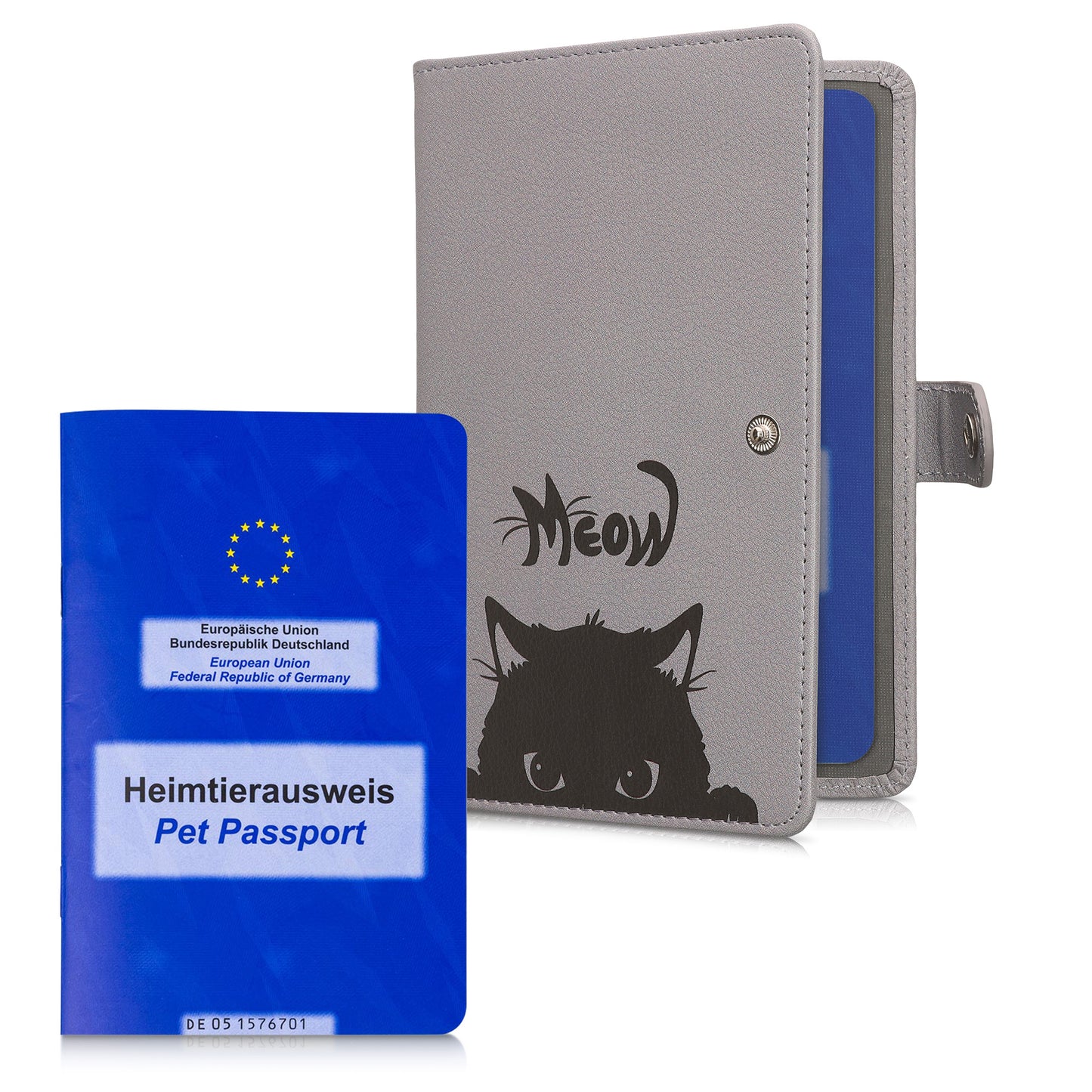 kwmobile Impfpass Hülle für Tiere Schutzhülle für EU Heimtierausweis Haustier Impfausweis Cover Kunstleder