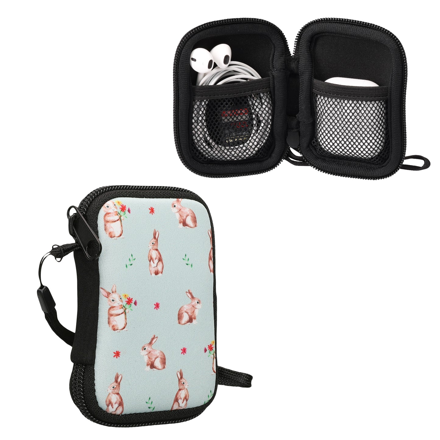kwmobile In-Ear Kopfhörer Tasche kompatibel mit in-ear Headphones - Hülle Cover Case - 6 x 9 cm Innenmaße - Etui