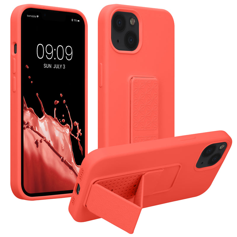kwmobile Handyhülle für Apple iPhone 13 mit Fingerhalter und Stand Schutzhülle Cover