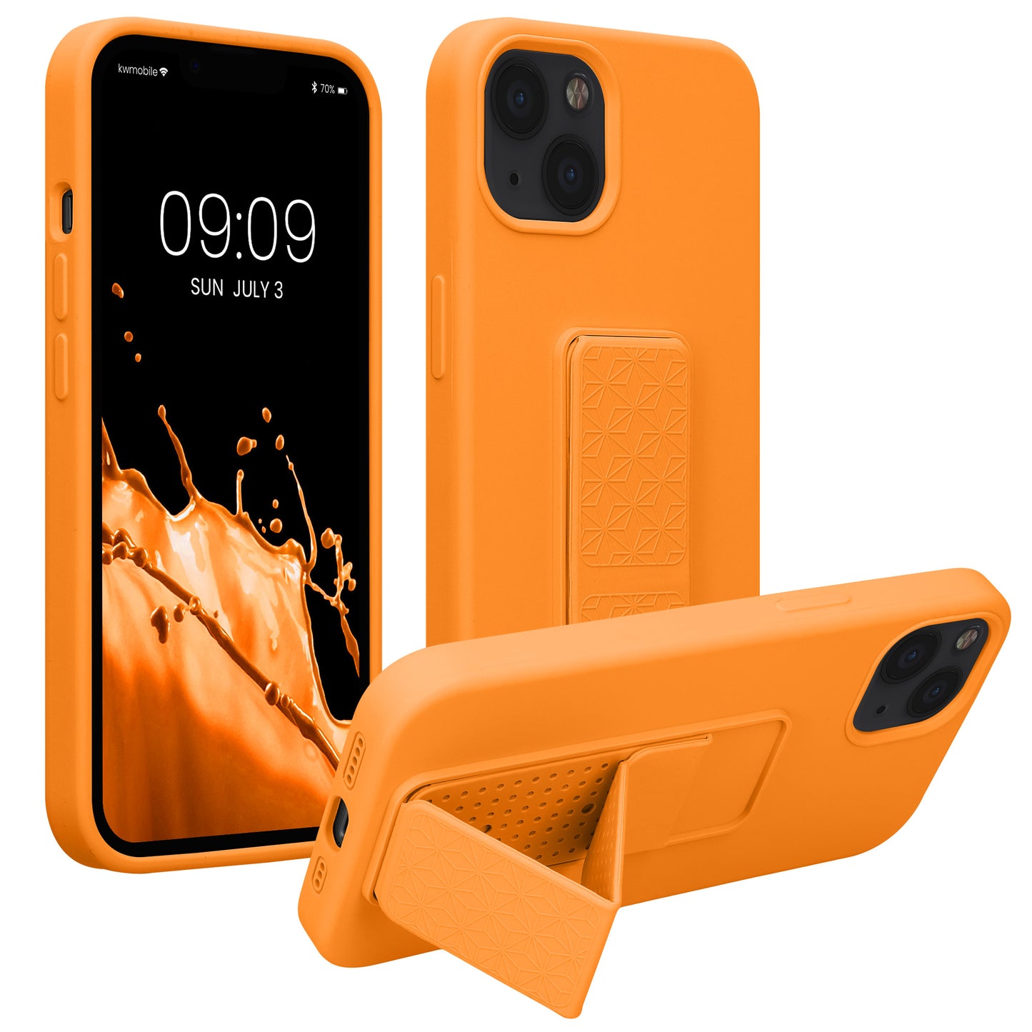 kwmobile Handyhülle für Apple iPhone 13 mit Fingerhalter und Stand Schutzhülle Cover