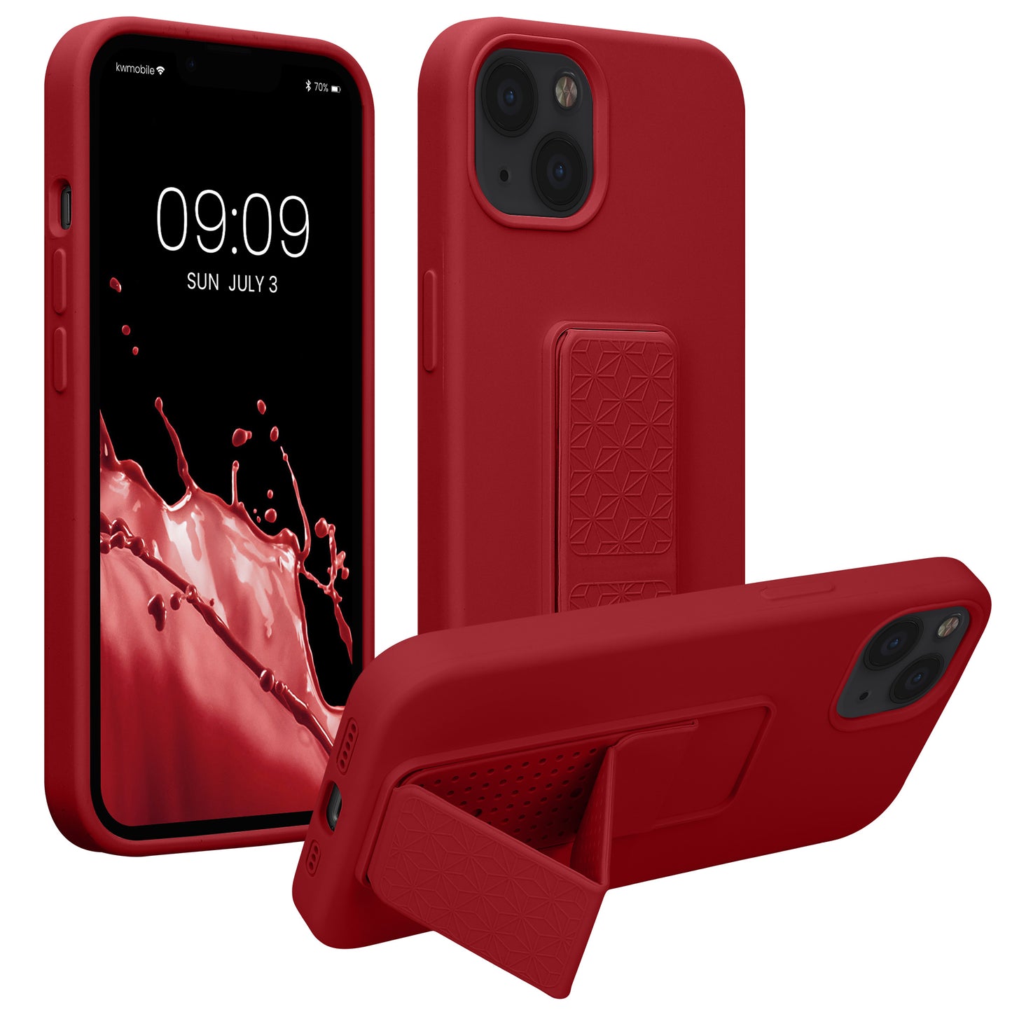 kwmobile Handyhülle für Apple iPhone 13 mit Fingerhalter und Stand Schutzhülle Cover