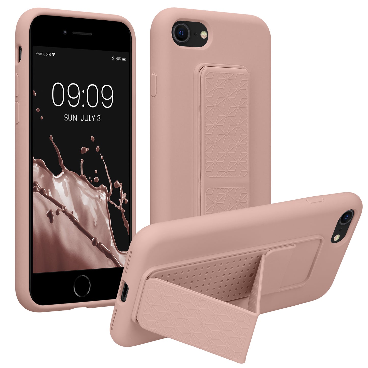 kwmobile Handyhülle für Apple iPhone SE (2022) / SE (2020) / 8 / 7 Hülle mit Fingerhalter und Stand Schutzhülle Cover