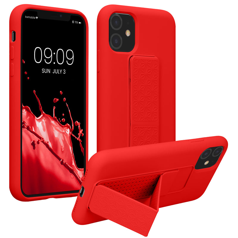 kwmobile Handyhülle für Apple iPhone 11 mit Fingerhalter und Stand Schutzhülle Cover
