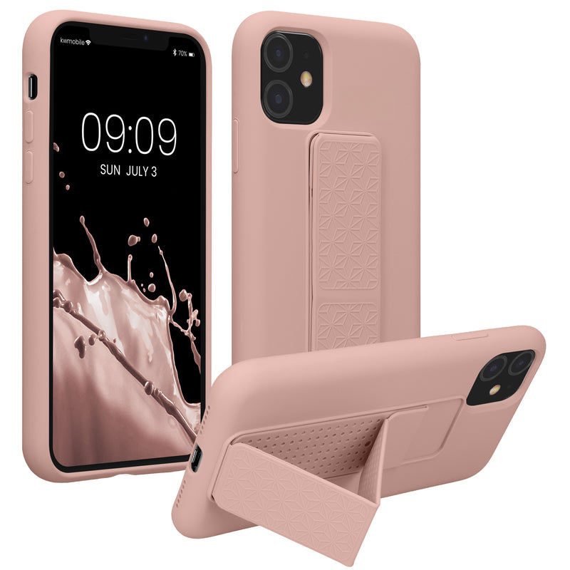 kwmobile Handyhülle für Apple iPhone 11 mit Fingerhalter und Stand Schutzhülle Cover