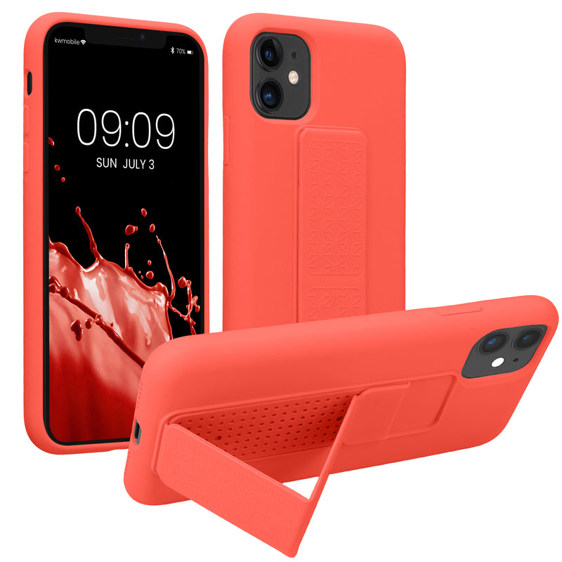 kwmobile Handyhülle für Apple iPhone 11 mit Fingerhalter und Stand Schutzhülle Cover