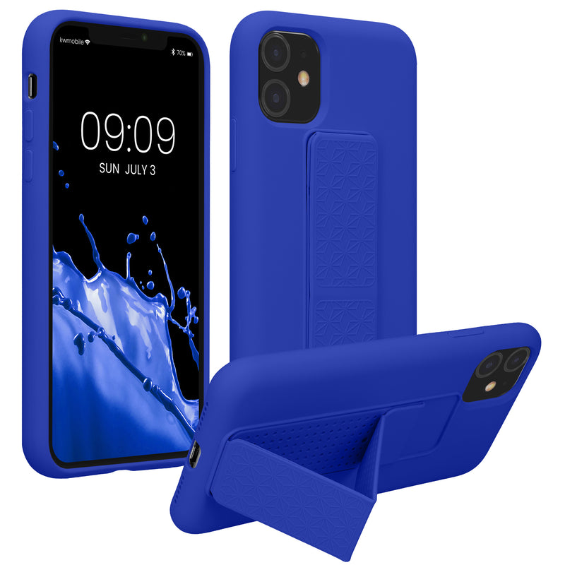 kwmobile Handyhülle für Apple iPhone 11 mit Fingerhalter und Stand Schutzhülle Cover