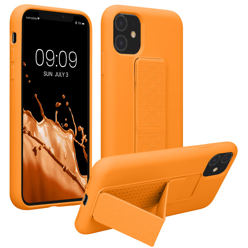 kwmobile Handyhülle für Apple iPhone 11 mit Fingerhalter und Stand Schutzhülle Cover