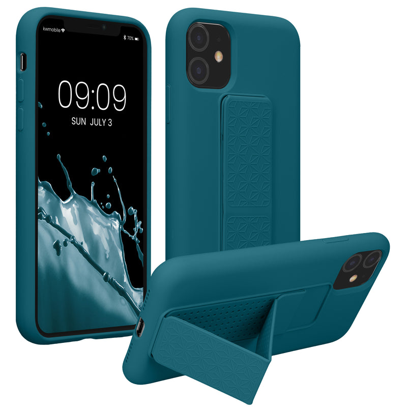 kwmobile Handyhülle für Apple iPhone 11 mit Fingerhalter und Stand Schutzhülle Cover
