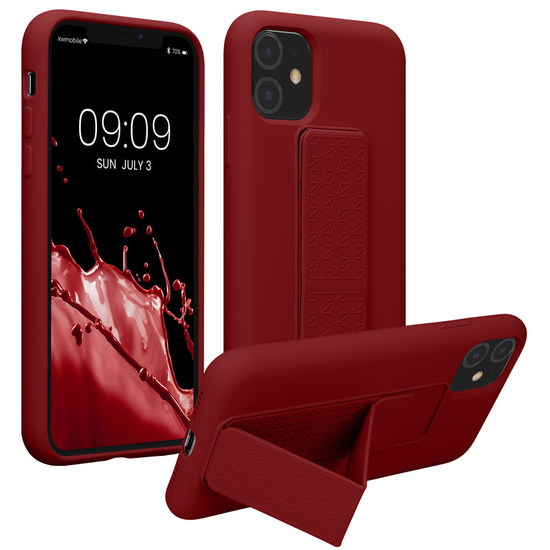 kwmobile Handyhülle für Apple iPhone 11 mit Fingerhalter und Stand Schutzhülle Cover
