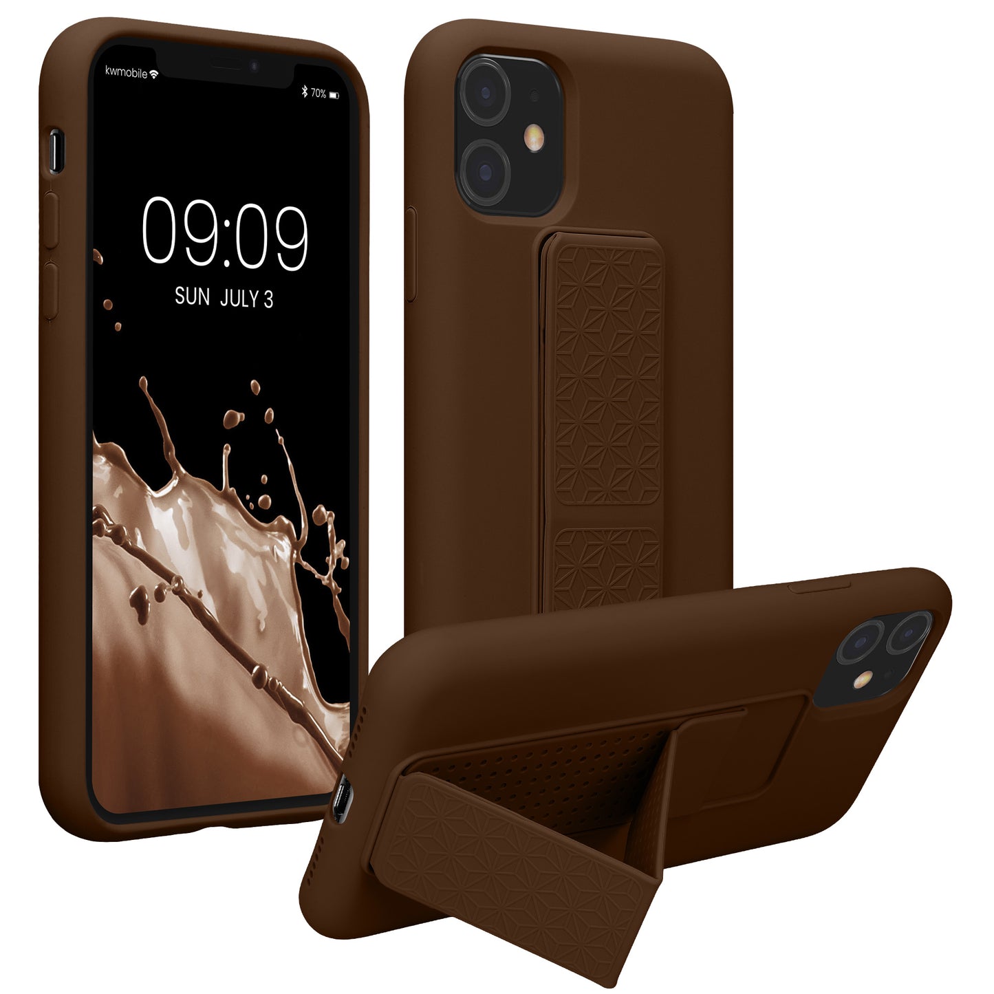 kwmobile Handyhülle für Apple iPhone 11 mit Fingerhalter und Stand Schutzhülle Cover