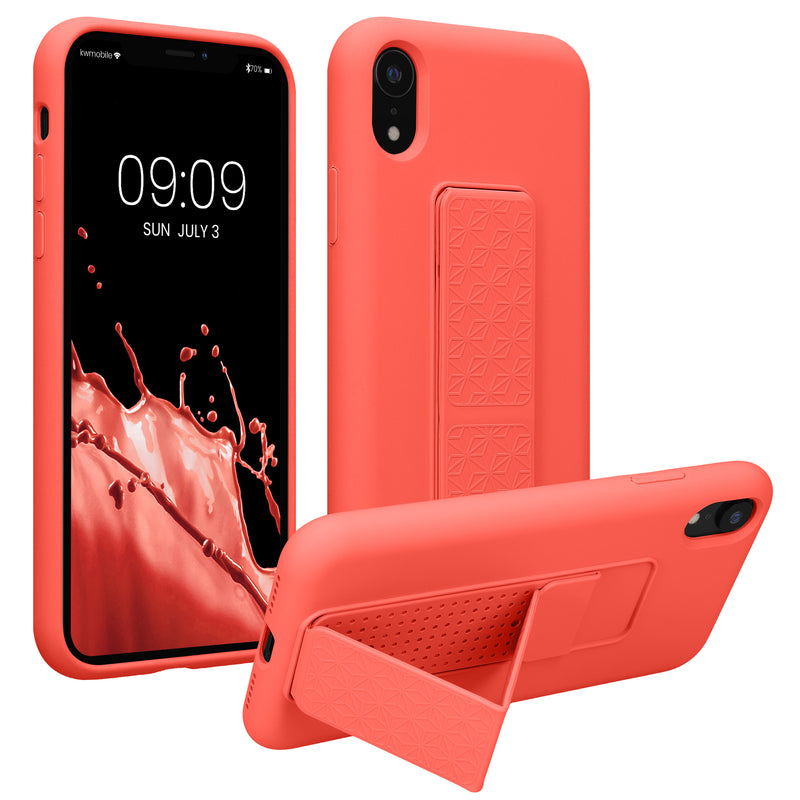 kwmobile Handyhülle für Apple iPhone XR Hülle mit Fingerhalter und Stand Schutzhülle Cover