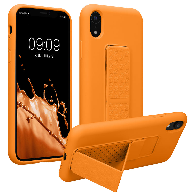 kwmobile Handyhülle für Apple iPhone XR Hülle mit Fingerhalter und Stand Schutzhülle Cover
