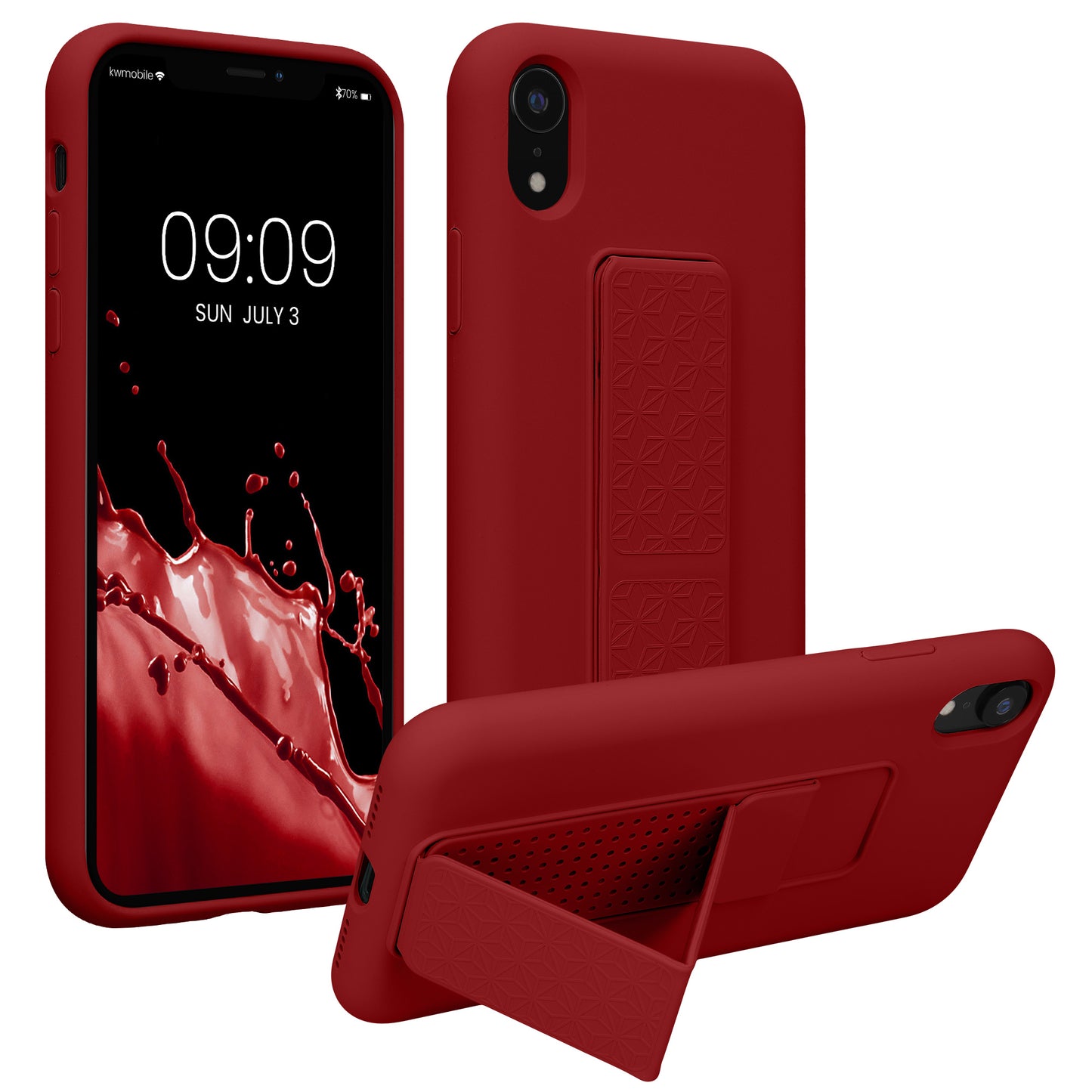 kwmobile Handyhülle für Apple iPhone XR Hülle mit Fingerhalter und Stand Schutzhülle Cover