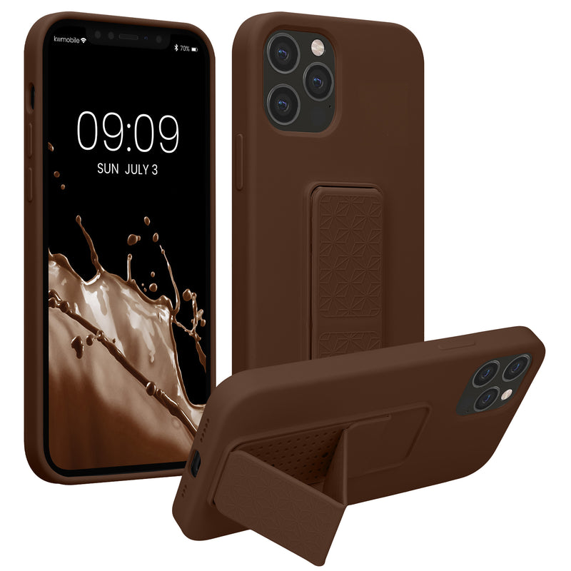 kwmobile Handyhülle für Apple iPhone 12 / iPhone 12 Pro mit Fingerhalter und Stand Schutzhülle Cover