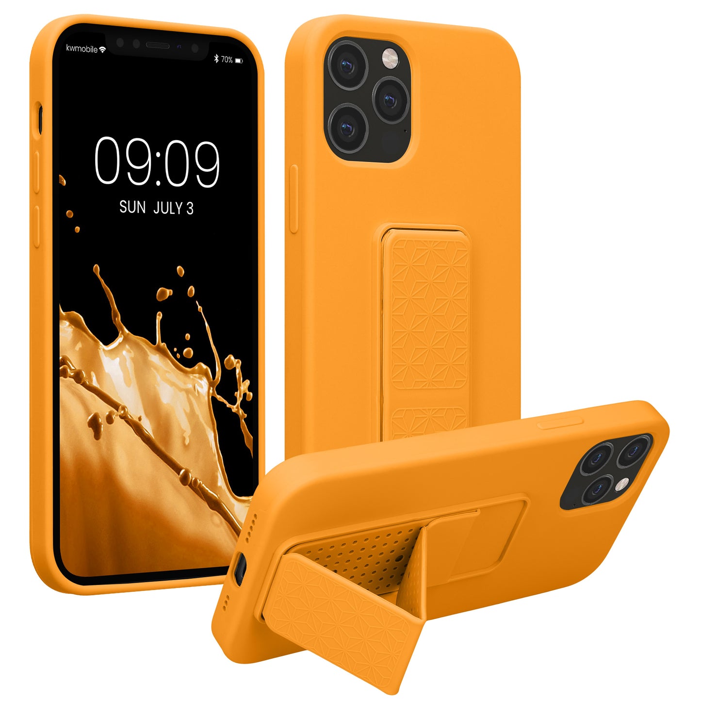 kwmobile Handyhülle für Apple iPhone 12 / iPhone 12 Pro mit Fingerhalter und Stand Schutzhülle Cover